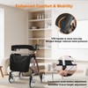 WHLICKS Foldable Rollator Walker for Seniors, Lightweight & Height Adjustable, 440 lbs Weight Capacity with Seat and Brakes, All Terrain 8” Big Wheels - 4 of 4