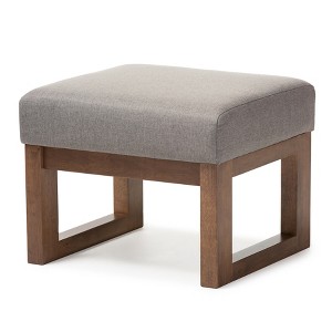 Yashiya Mid - Century Retro Modern Fabric Upholstered Ottoman Stool - Baxton Studio - 1 of 4