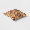 Square Floral Reversible Throw Pillow with Block Print Yellow - Threshold™ - 3 of 4