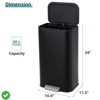 Stainless Steel Trash Can with Thin Lid with Step Pedal & Removable Liner Stainless Steel Large Garbage Can - 3 of 4