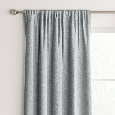 42"x63" Room Darkening Heathered Window Curtain Panel Gray - Room Essentials™: Noise Reduction, UV Protection