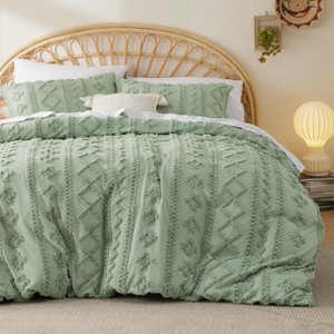 3 Pieces Boho Duvet Cover Set for All Seasons Soft Shabby Chic Embroidery Boho Bedding - 1 of 4