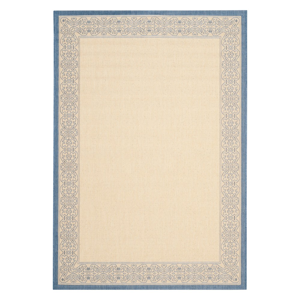 6'7in x 9'6in Antibes Outdoor Rug Natural/Blue - Safavieh