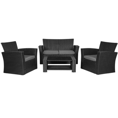 WestinTrends  4-Piece Modern Patio Conversation Sofa Set with Cushions