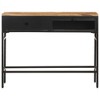 vidaXL Solid Rough Mango Wood and Iron Sideboard with 2 Drawers, Stable, Durable and Unique Design, Black, 39.4"x13.8"x30.3" - 3 of 4