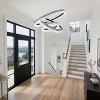 BAOURE Modern LED Chandelier 2 Ring 23.6in Grey Pendant Lighting  for Kitchen Island Dimmable LED Pendant Ceiling Light with Remote for Dining Room - 4 of 4