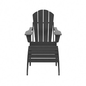 WestinTrends Malibu HDPE Outdoor Patio Folding Poly Adirondack Chair with Ottoman (2-Piece Set) - 1 of 4