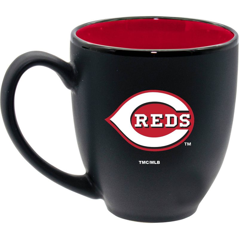MLB Cincinnati Reds 15oz Inner Color Black Coffee Mug, 1 of 4