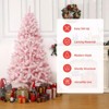 6Ft Pre-Lit Pink Artificial Christmas Tree, with 751 Branch Tips 250 & Multi Color Led Lights, Holiday Decoration for Home, Office, Party - 2 of 4