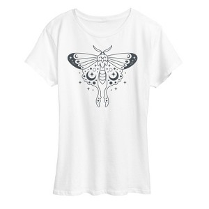 Women's - Instant Message - Celestial Luna Moth Short Sleeve Graphic T-Shirt - 1 of 4