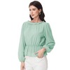 Anna-Kaci Women's Long Sleeve Blouse with Ruffle Neckline and Cinched Waist Detail - 2 of 4