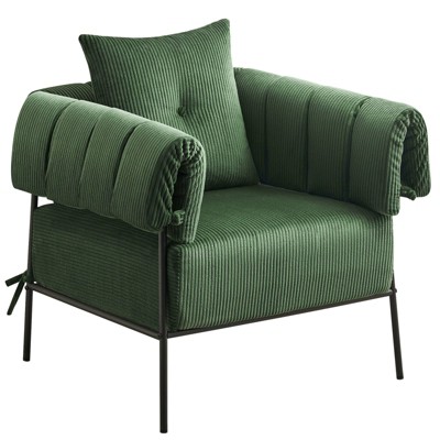 Furniliving Large Accent Chairs  Comfy Sofa Chairs with Pillow Lounge Chair Reading Chair with Metal Frame Upholstered Soft Cushion, Corduroy