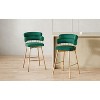 TOAOTBNBOB Swivel Counter Height Bar Stools for Kitchen Island, Upholstered Barstools Set of 2, Modern Bar Chairs with Back and Metal Legs - 4 of 4