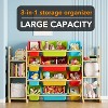 Toy Storage Organizer with 6 Shelves & 12 Bins, Kids Bookshelf and Bin Shelf for Bedroom, Playroom Organization and Decor - 3 of 4