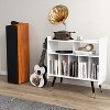 TIRAMISUBEST Record Player Stand with Storage, Vinyl Record Player Table, Large Record Player Cabinet Wood, Turntable Stand with Speaker Shelf (White) - 4 of 4
