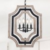 Bella Depot Retro White Wood Chandelier Metal Pendant Kight with 4-Light - image 3 of 4