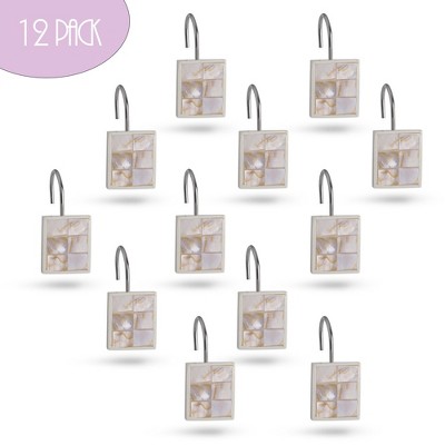 Milano Mother of Pearl Shower Curtain Hooks Set of 12