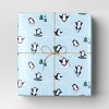 40" 125 sq ft Christmas Roll Wrap Playful Penguins on Blue  - Wondershop™ - 2 of 3
