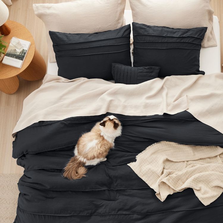 Bedsure Comforter Multi Piece Set Pinch Pleat Bedding OEKO-TEX Certified All Season Soft Cozy Bed Set for Bedroom Home Decor Christmas Gift, 4 of 8