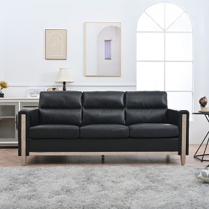 NicBex 79.53 Inch 3-Seater Sofa Couch with Soft Cushions and Wood Legs for Living Room,Apartment,Bedroom - 1 of 4