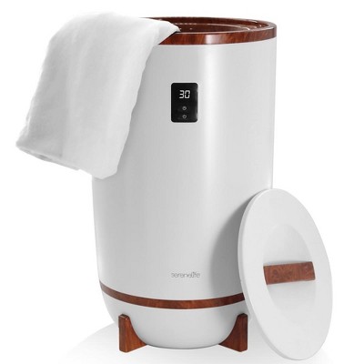 SereneLife XL Towel Warmer Single Touch w/ Fragrance Holder, LED Ring, Timer, Auto Shut-off - Ideal for Two Large Bath Towels