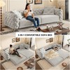 Whisen 97.7" 3-in-1 Convertible Sofa Bed, 28.4" Deep Seat with Button Tufted Design, 4-Seater with Ottoman - 4 of 4