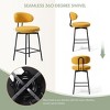 WestinTrends Alexandria Modern Upholstered Faux Shearling Fabric Counter Height Bar Stools with Back (Set of 2 - 4 of 4