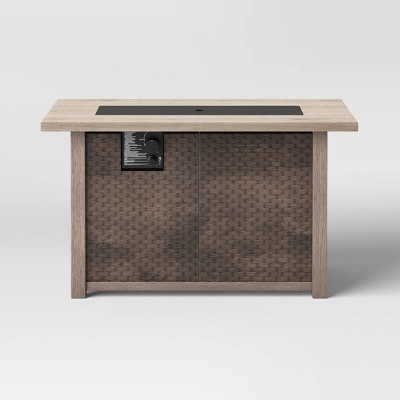 Stamped Steel Brown Wicker Wood Burning Fire Pit - Threshold™