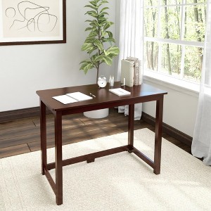 Plank+Beam Solid Wood Writing Desk, Simple Desk for Bedroom, Home Office Study Desk, 39.5" - 1 of 4
