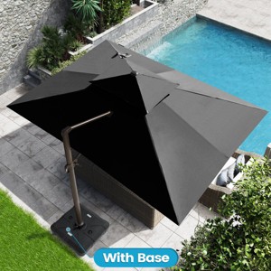 Crestlive Products 10' x 13' Patio Cantilever Umbrella Offset Double Top High-strength Aluminum Pole with 360°Rotation 5 Heights Adjustable Umbrella - 1 of 4