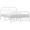 vidaXL 12" White California King Metal Bed Frame with Headboard & Footboard No Mattress - 4 of 4