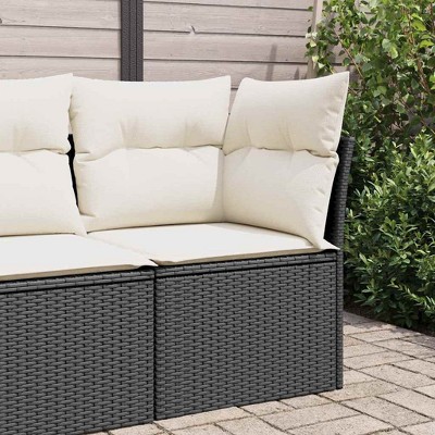 Garden Sofa Black, Cream WhitevidaXL