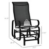 Outdoor Patio Sling Fabric Swing Glider Rocker Chair with Smooth Rocking Arms - 3 of 4