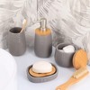 Evideco French Home Goods Elegant Dolomite Soap Dispenser with Bamboo Top - 15 fl oz Capacity - Perfect for Bathroom & Kitchen Decor - 3 of 4