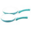 LunaLulink Ceramic Nonstick 12 Piece Cookware Set, Teal Ombre, Hand Wash Only - 4 of 4