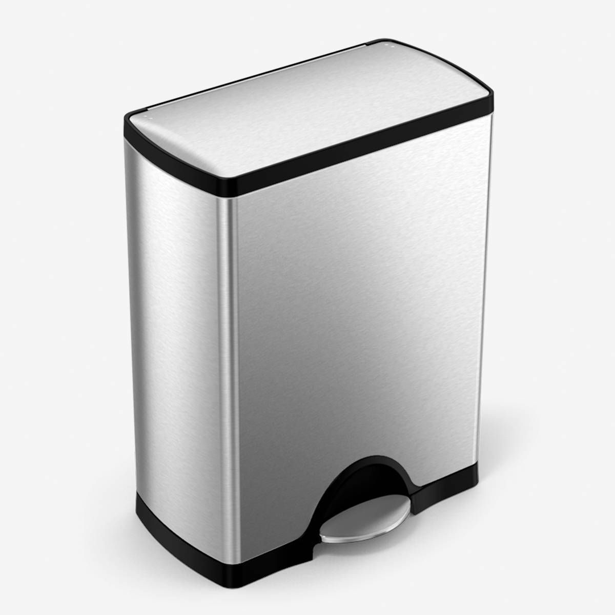 simplehuman 13gal Kitchen Step Trash Can Stainless Steel Rectangular Garbage Can with Silent Close Lid