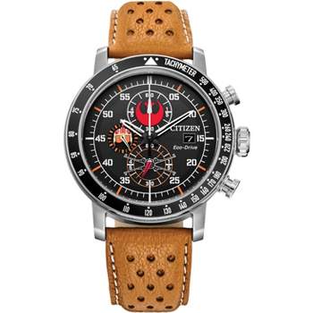 Citizen Star Wars Eco-Drive featuring Rebel Pilot 3-hand Silvertone Camel Leather Strap
