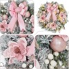 GAOMON Pre-Lit Christmas Wreath for Front Door, 24 Inch Large Xmas Wreath for Holiday Decor, Battery Operated Xmas Lighted Wreath - 3 of 4