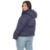 Plus Size Full Front Zip Hooded Bomber Puffer Coat  - White Mark - image 3 of 4