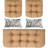 ARTPLAN All Weather Chair Outdoor Cushions Settee Loveseat Bench Cushions Set of 5 Wicker Tufted Pillow for Patio Outdoor Furniture - 2 of 4