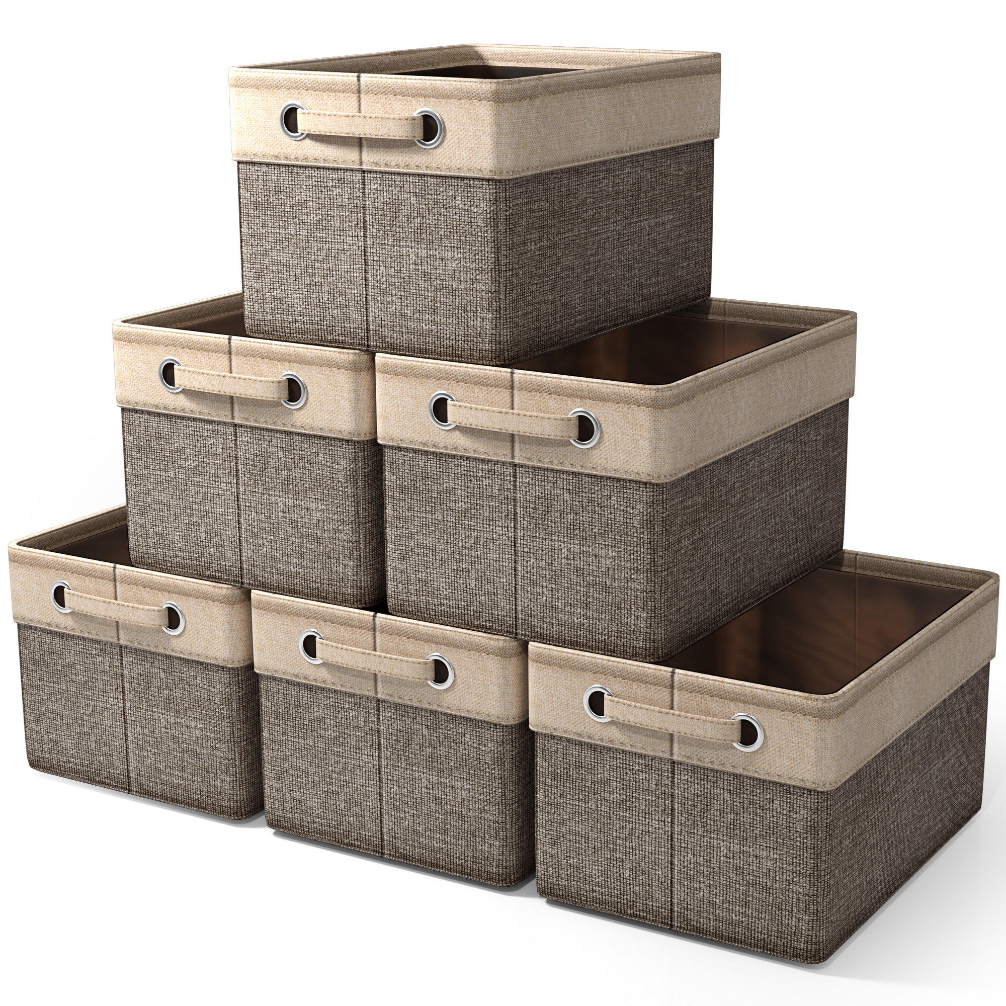 Sorbus 6 Pack 15 inch Collapsible Storage Bins with Handles - Perfect for Home Storage & Organization