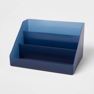 Large Desktop Organizer Shadow Blue - Brightroom™: Office Supplies Desk Shelf Organizer, Polypropylene, 7"x9"x12" - 1 of 3