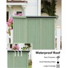 63 Inch Weatherproof Outdoor Storage Shed,with Removable Shelves, Locks,Double Shuttered Doors,Tall Wooden Garden Tool Shed with Floor for Patio,Yard - 4 of 4