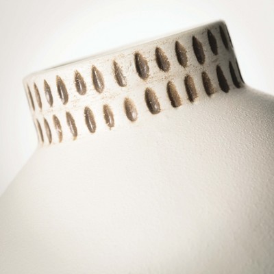 Ivory Ceramic Textured Ginger Jar Vase