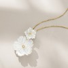 Ross-Simons Mother-Of-Pearl and .10 Carat White Topaz Flower Pendant Necklace in 18kt Gold Over Sterling Size 16 - 3 of 4