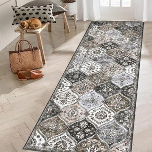 Washable Rugs Vintage Oriental Area Rug Indoor Floor Carpet Non Slip Non Shedding Rug for Bedroom Living Room - 1 of 4