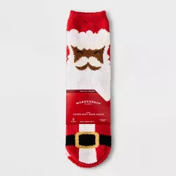 Kids' Santa 2pk Cozy Crew Socks with Gift Card Holder - Wondershop™ Red