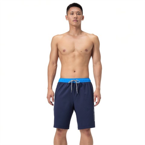 Мужские шорты Speedo Men's 9" Marina Swim Shorts - Sea Blue L: Mesh Liner, UPF 50+, Zippered Pocket