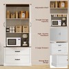 Kitchen Pantry Storage Cabinet with Barn Doors, Drawer, and 2 Adjustable Shelves, Freestanding Tall Hutch - 3 of 4