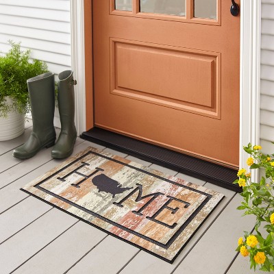Home USA Multicolor Recycled Rubber Outdoor Doormat